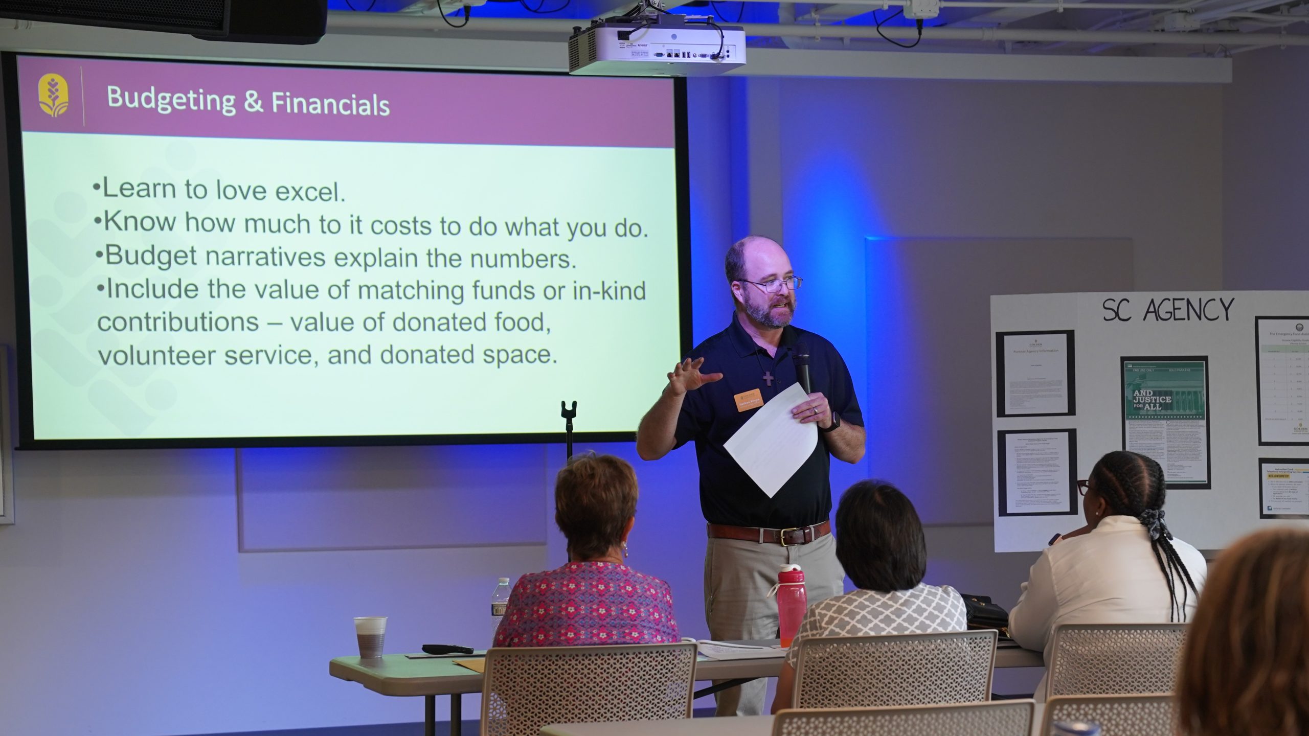 Nathan Krupa presenting at a fundraising workshop